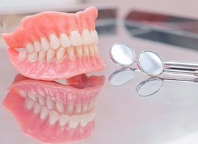 A set of dentures sitting on a table